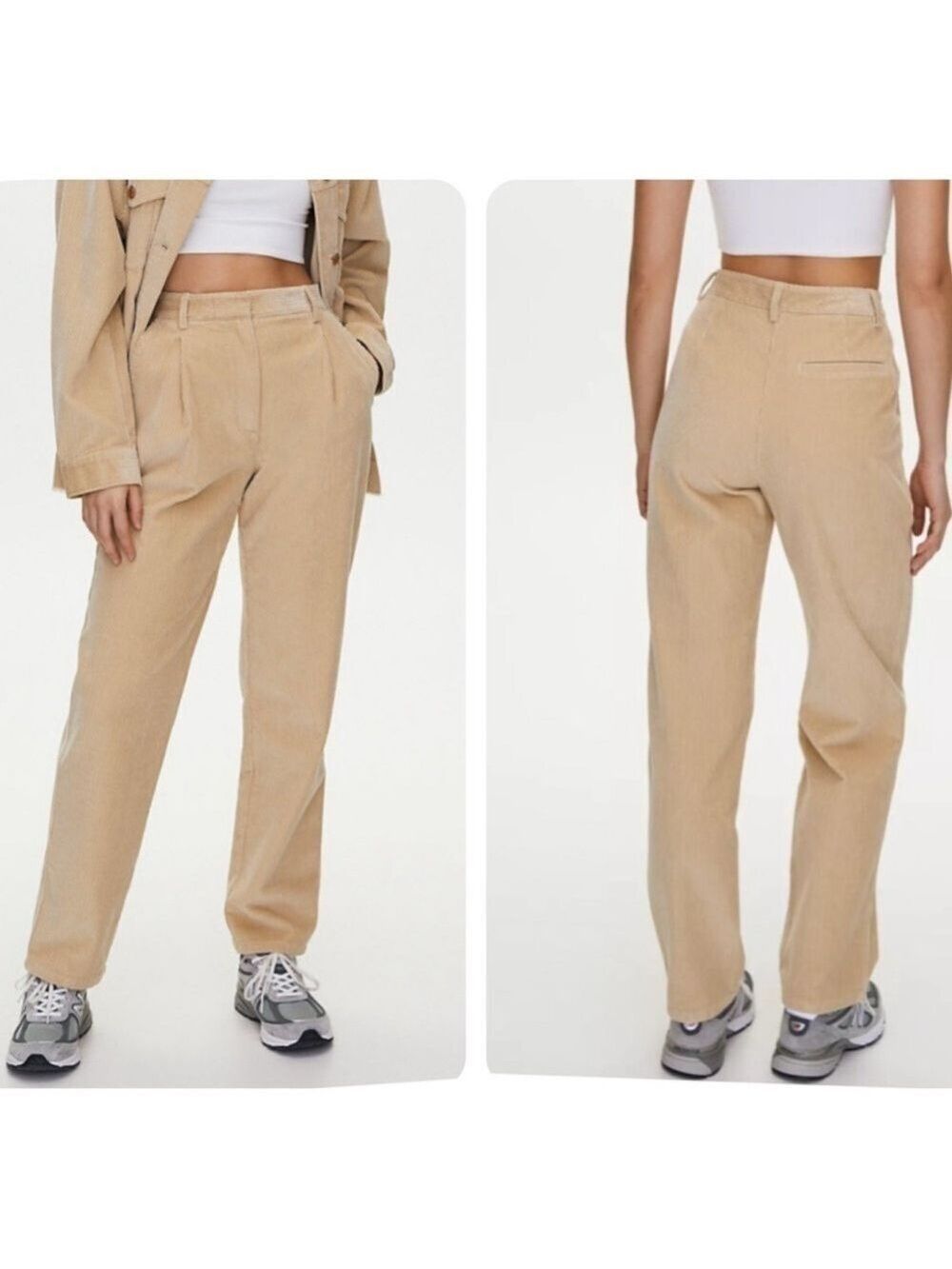 Aritzia Wilfred Free Lennox Pants High-Rise
Corduroy Pleated Beige Giselle Sz 2